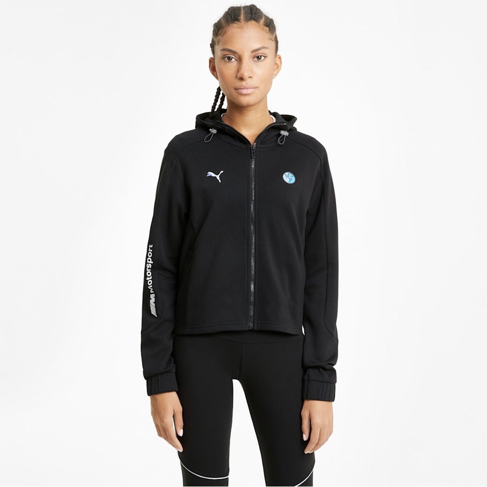 Puma Women’s BMW M Motorsport Sweat Zip Up Cotton Jacket Black Size Large